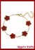 Pulsera A. Quirúrgico Ench. Oro Trébol Bordó